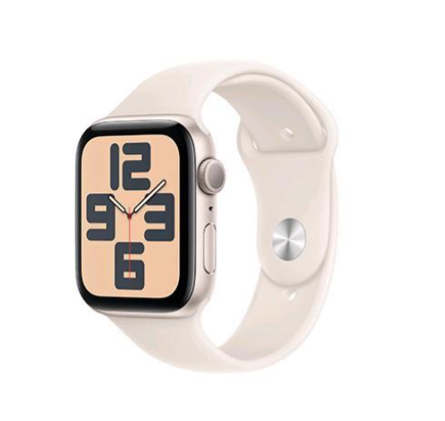 Apple Watch SE (GPS) - 2ª generazione - 44 mm - starlight aluminum - smartwatch con fascia sportiva - fluoroelastomero - starlight - dimensione della fascia: M/L - 32 GB - Wi-Fi 4, Bluetooth - 32.9 g